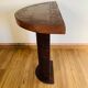 Console demi lune en cuir
