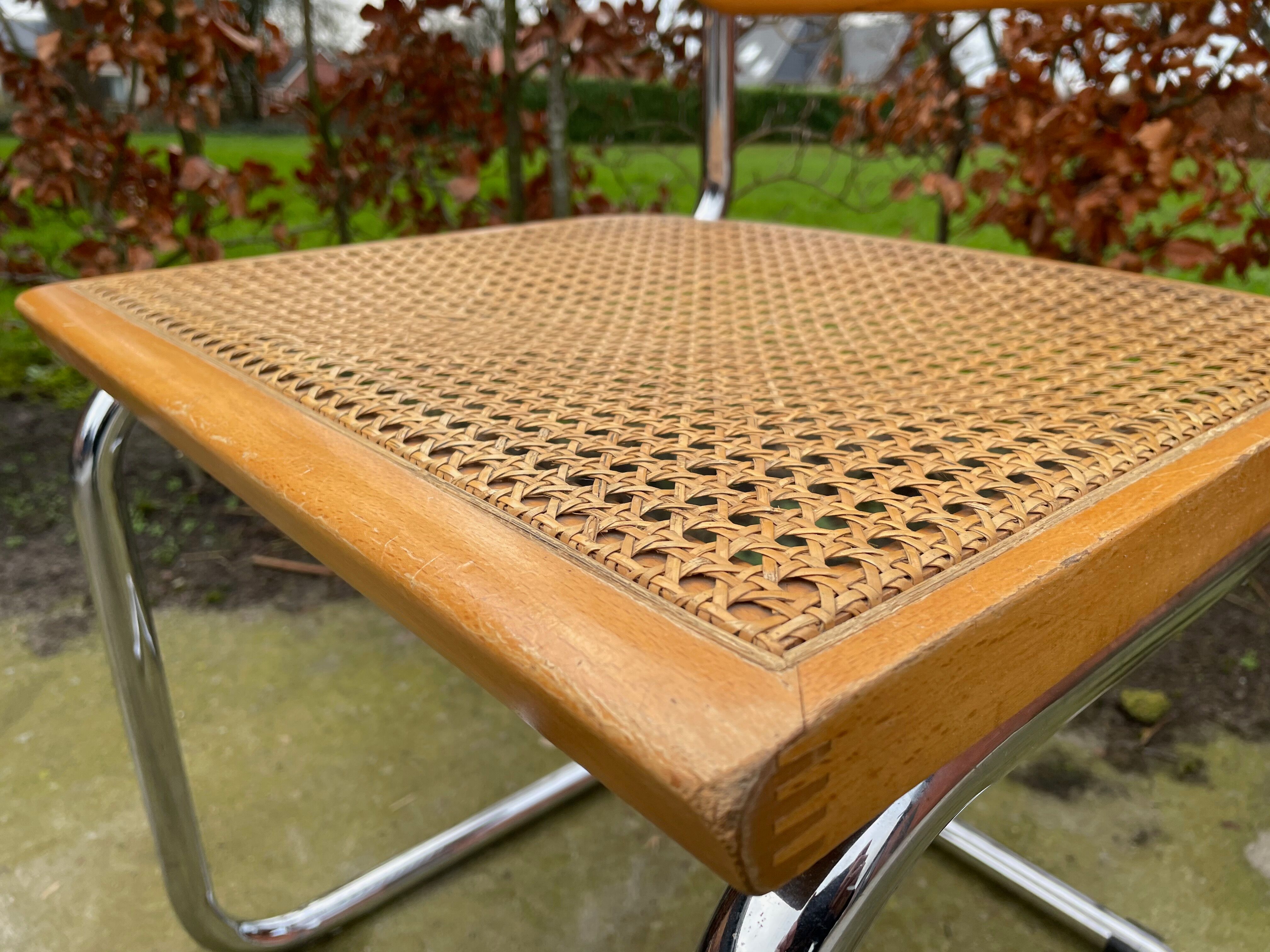 Lot of 4 Chairs Model Cesca designed by Marcel Breuer