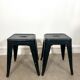 Paire de tabourets Tolix vert foncé