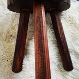 Stool tripod cow skin