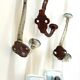 Lot pateres steel and porcelain vintage
