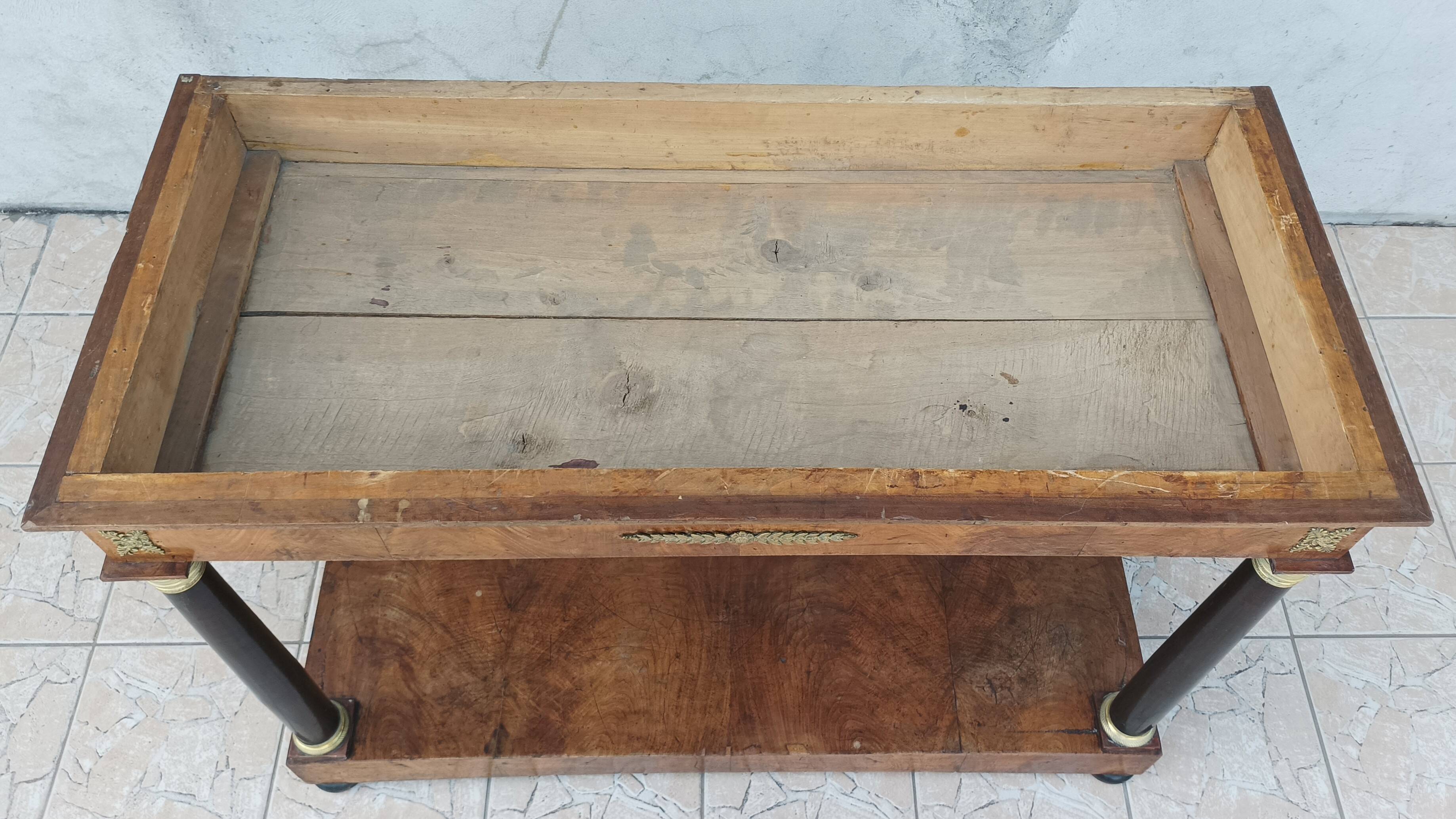 Large Empire period mahogany console table