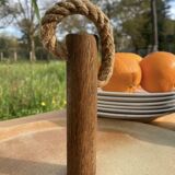 Stoneware and wood cheese board