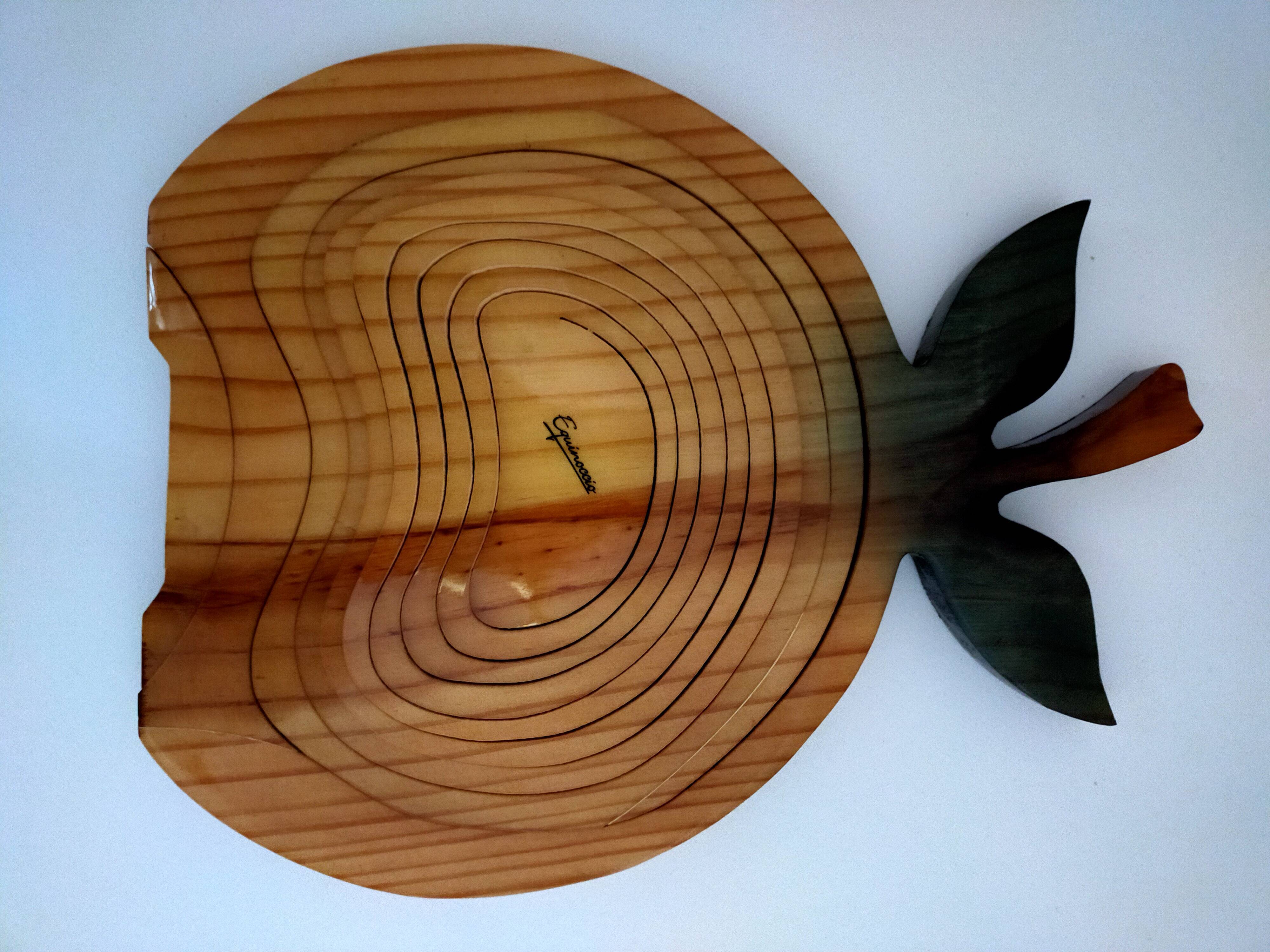 Equinoccio fruit basket in foldable wood from the 70s