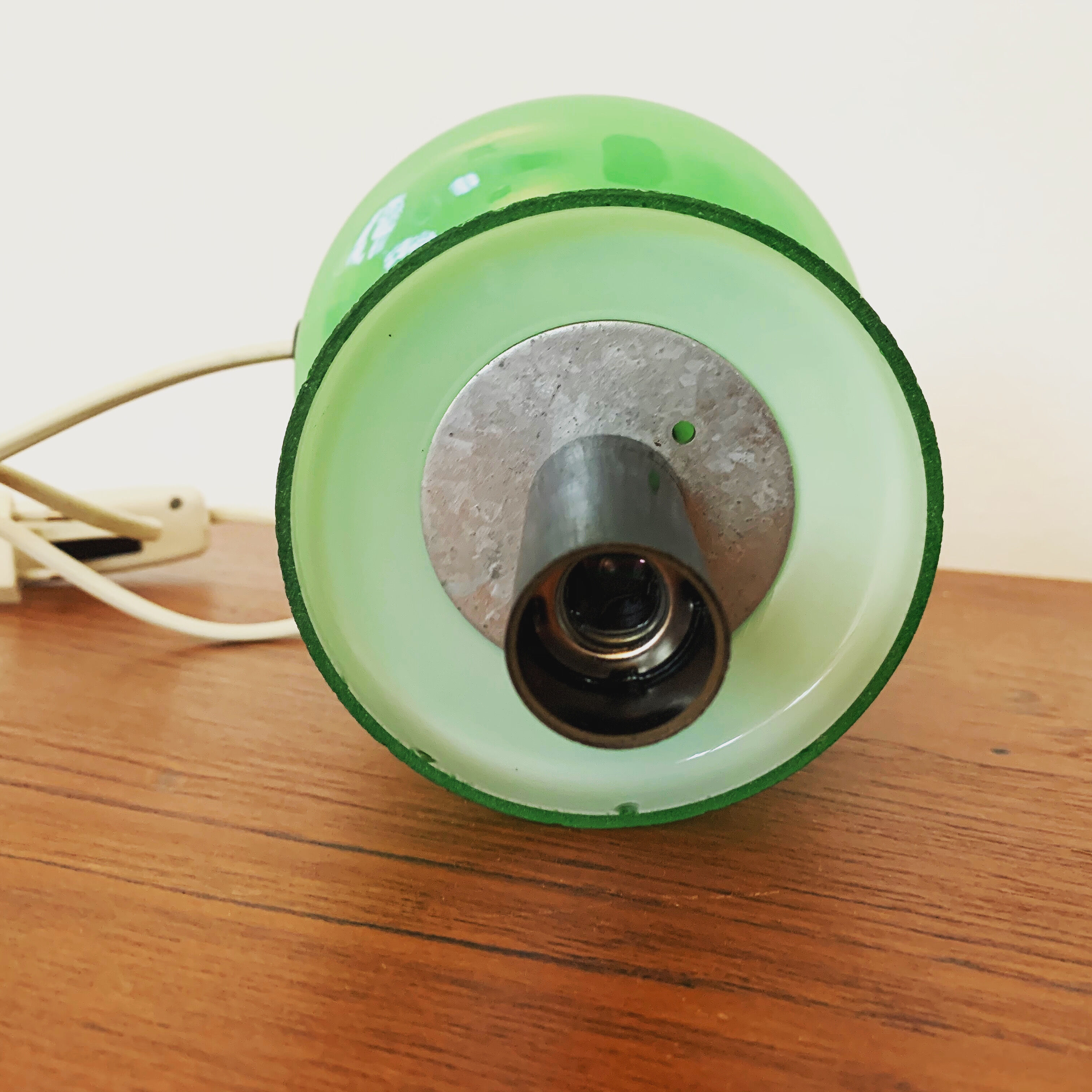 Czech Set of 2 Mid-Century Modern glass table lamps by Ivan Jakeš