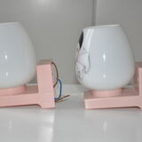 Pair of vintage wall lamps opaline child