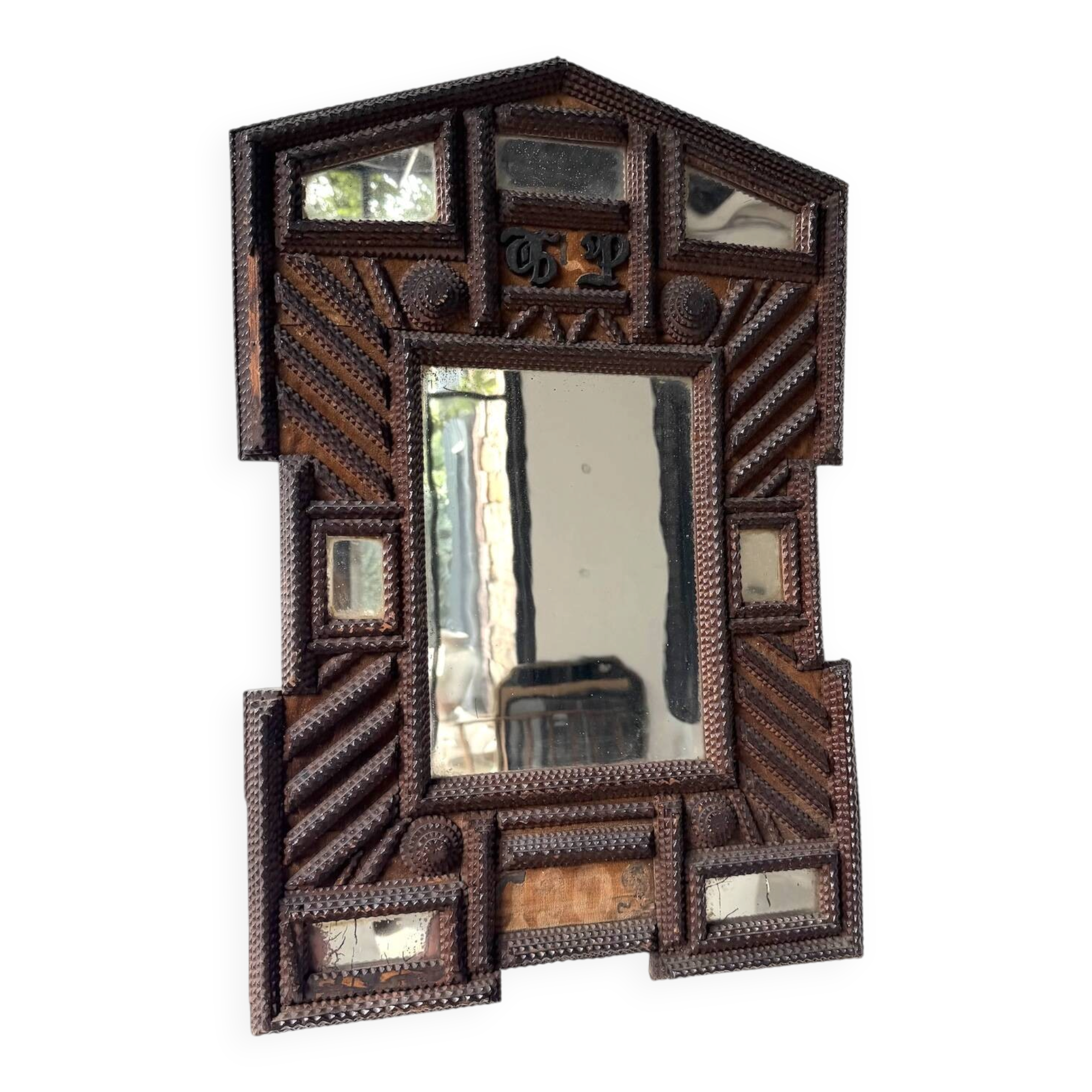 Tramp Art Mirror 1903