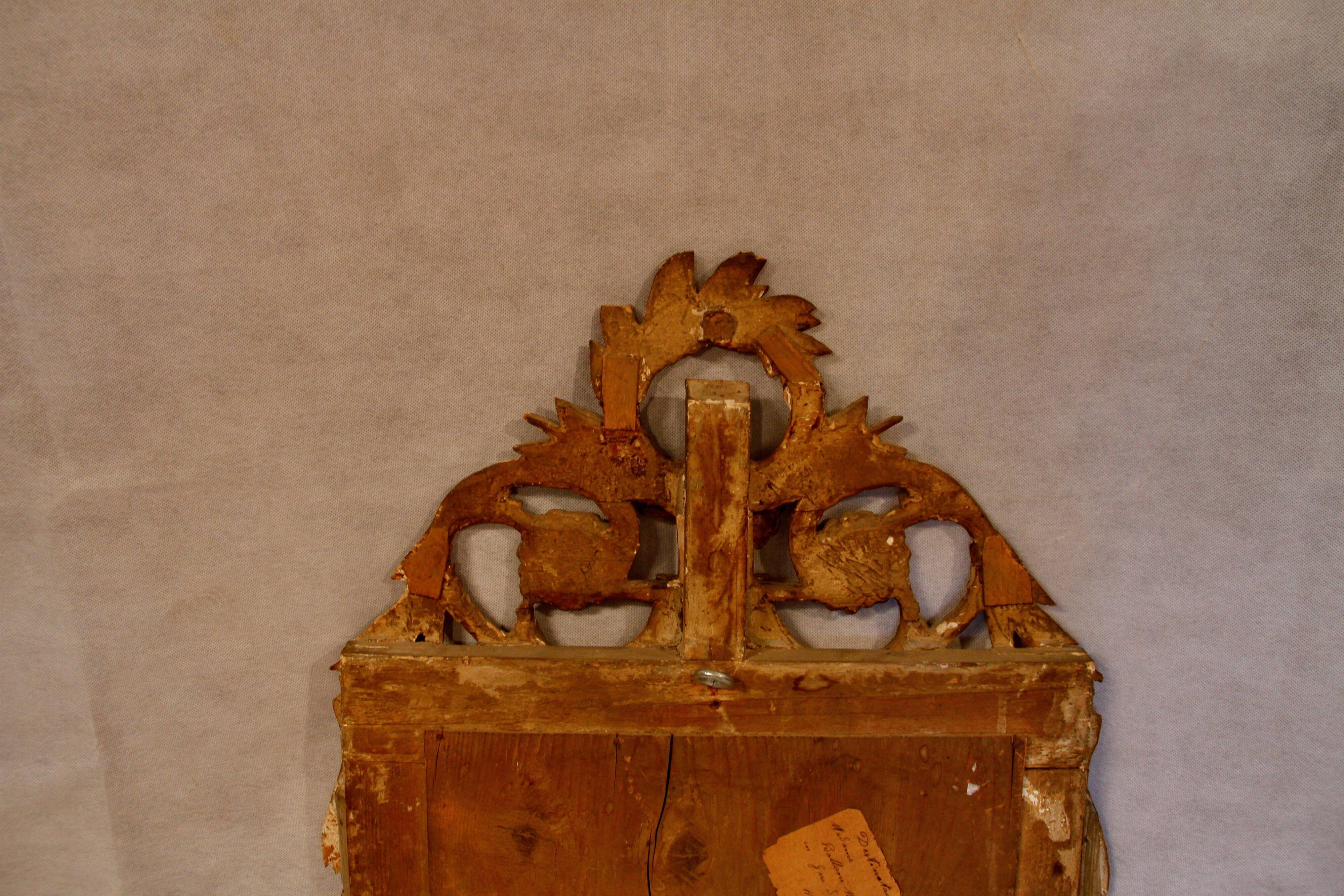 Small mirror wood golden period Louis XVI 90x52cm