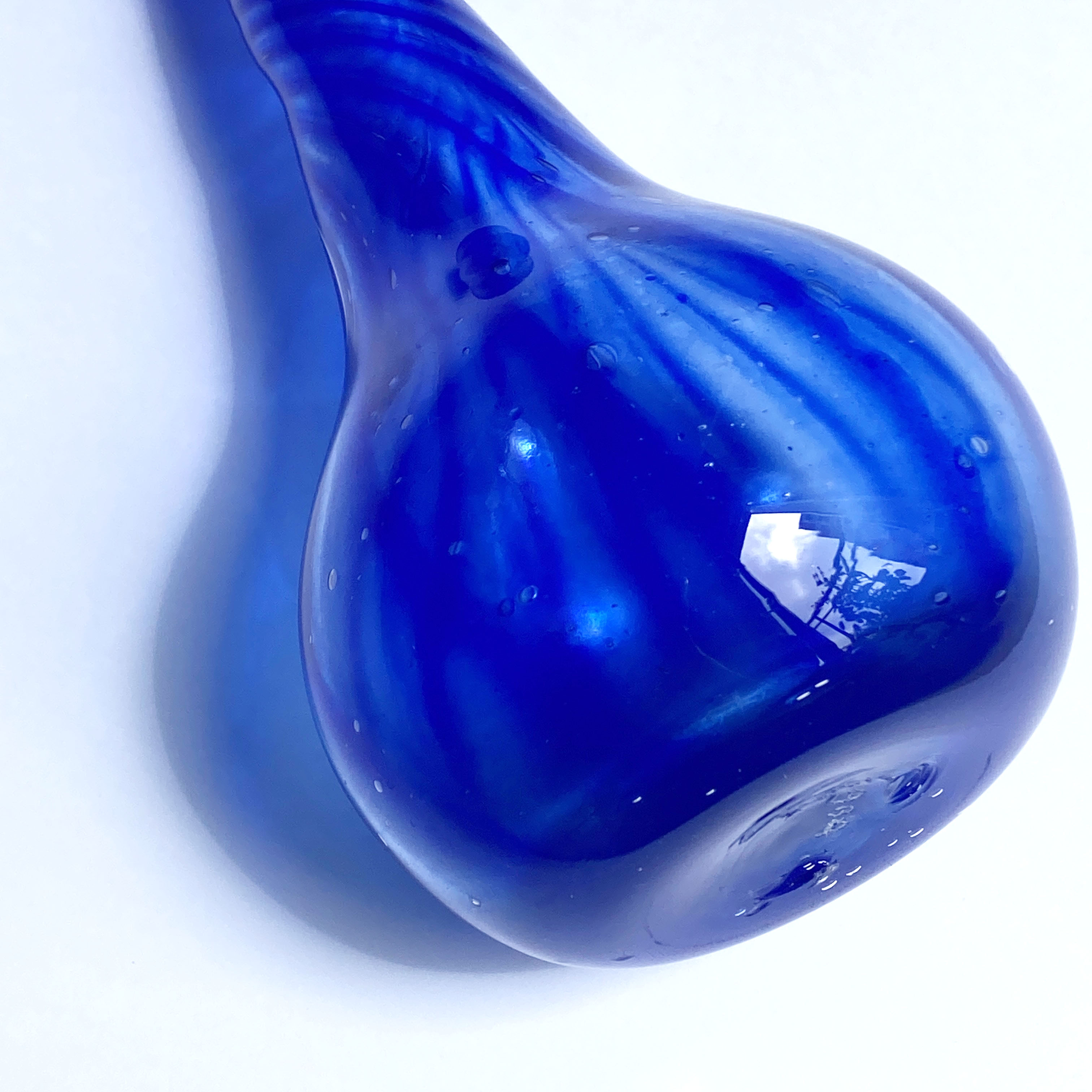 Soliflore vase in blue blown glass
