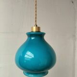 Suspension en verre bleu