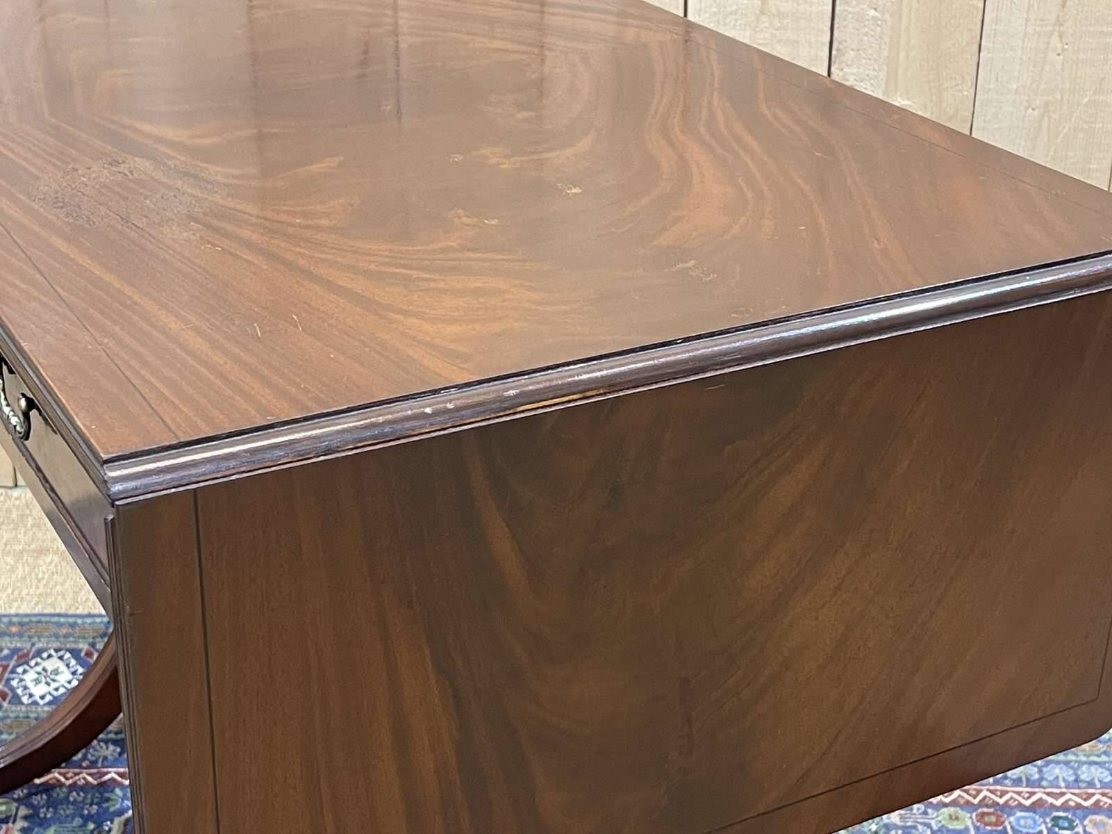 English mahogany drop-leaf desk from the 1950s