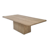 Italian Rectangle Coffee Table in Travertine, 1980s