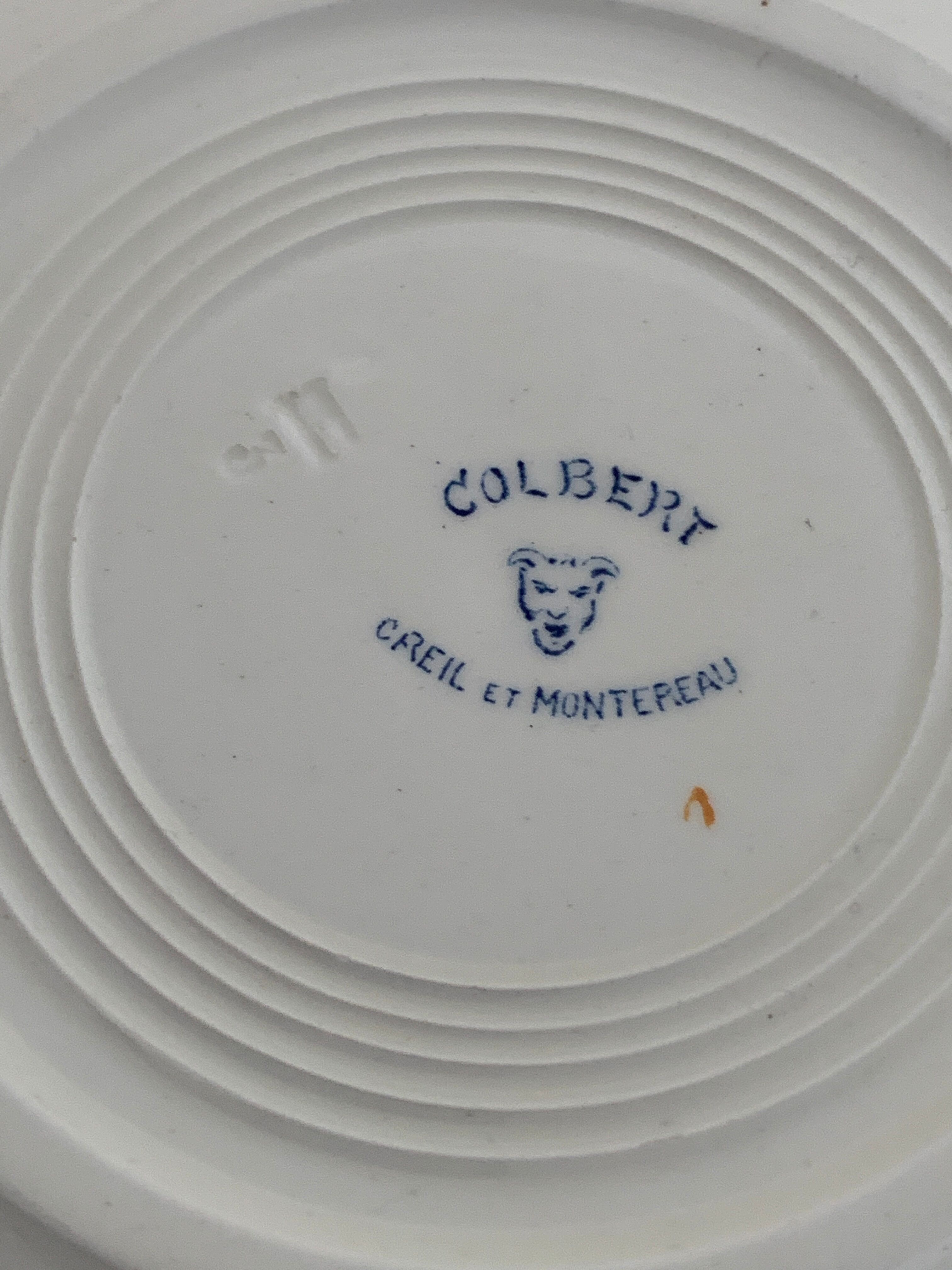 11 old Creil and Montereau dessert plates, Colbert service