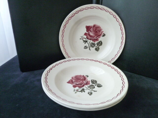 Set de 3 assiettes creuses Badonviller modèle Germaine