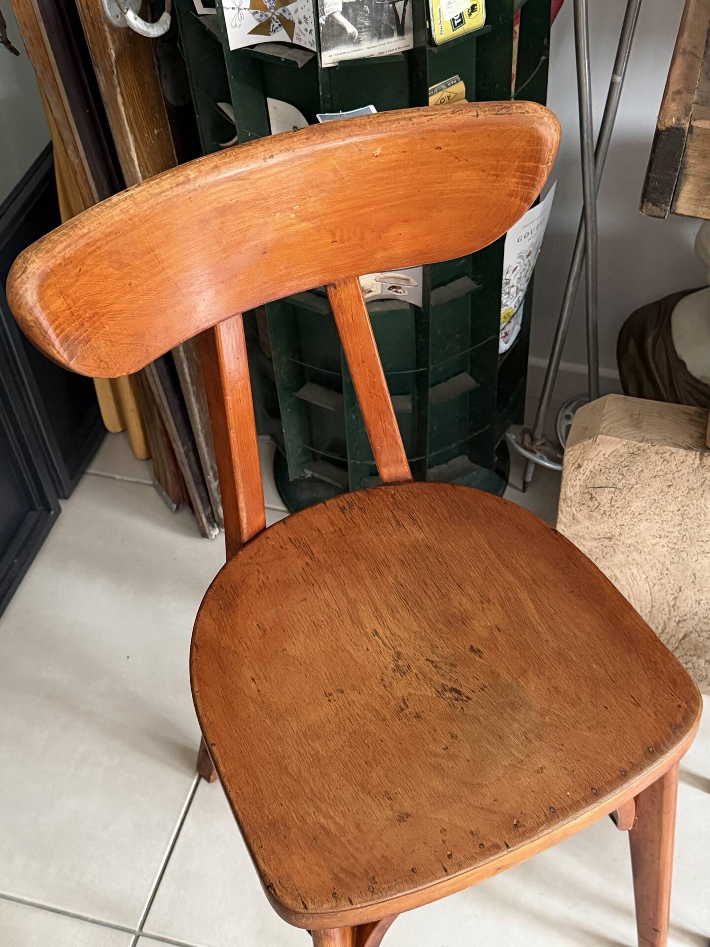 "Bistro chair 'Banana' Luterma in curved wood – 1950s"