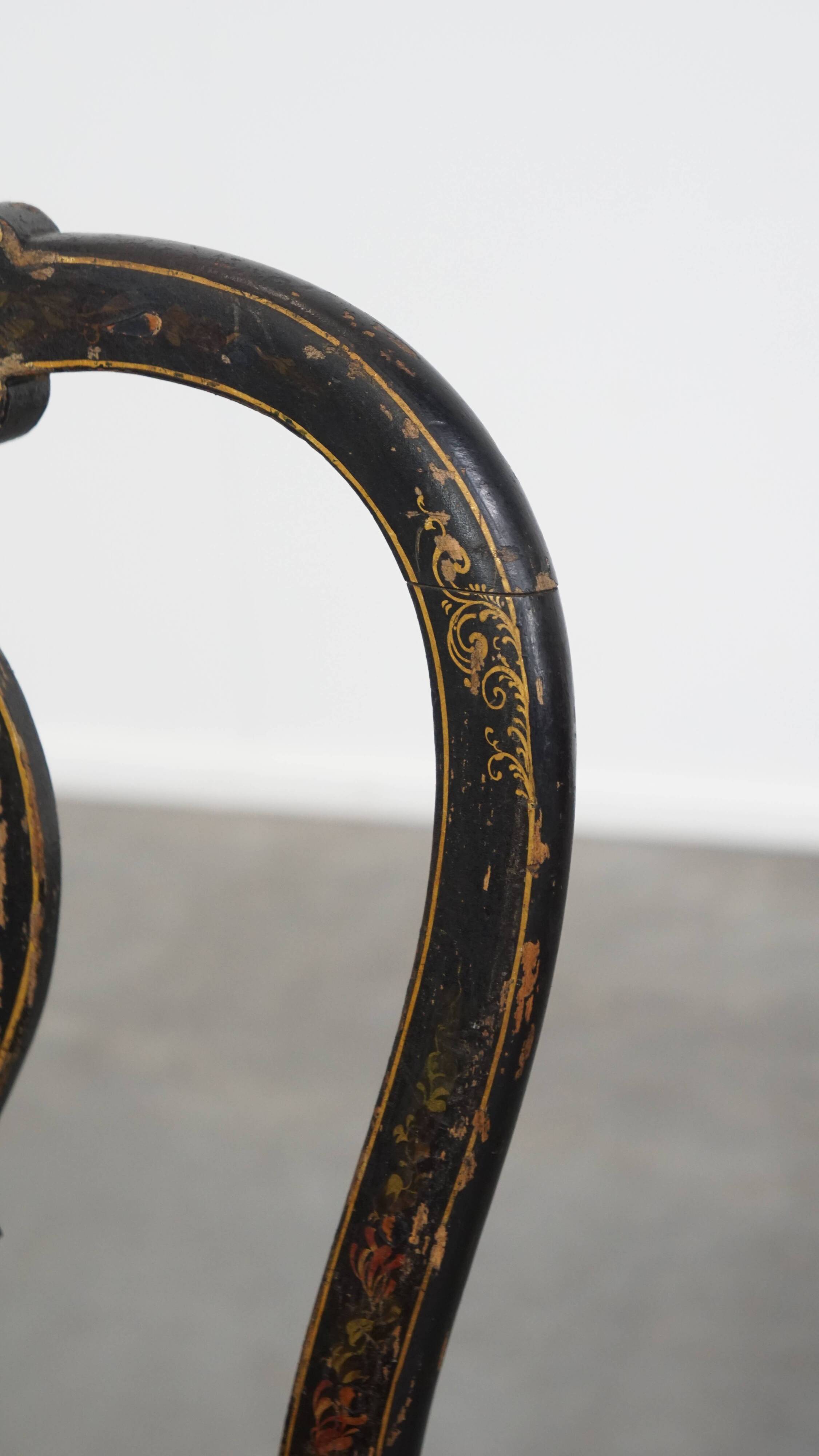 Antique French Napoleon III Chair Inlaid with Mother-of-Pearl