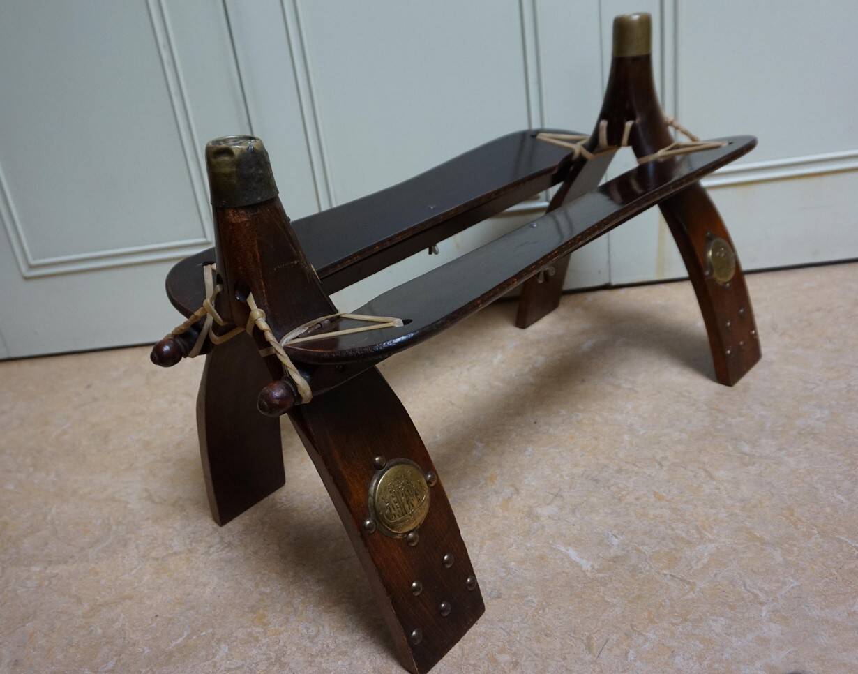 Brutalist Bedouin Camel Saddle Stool Ottoman in leather,1970s