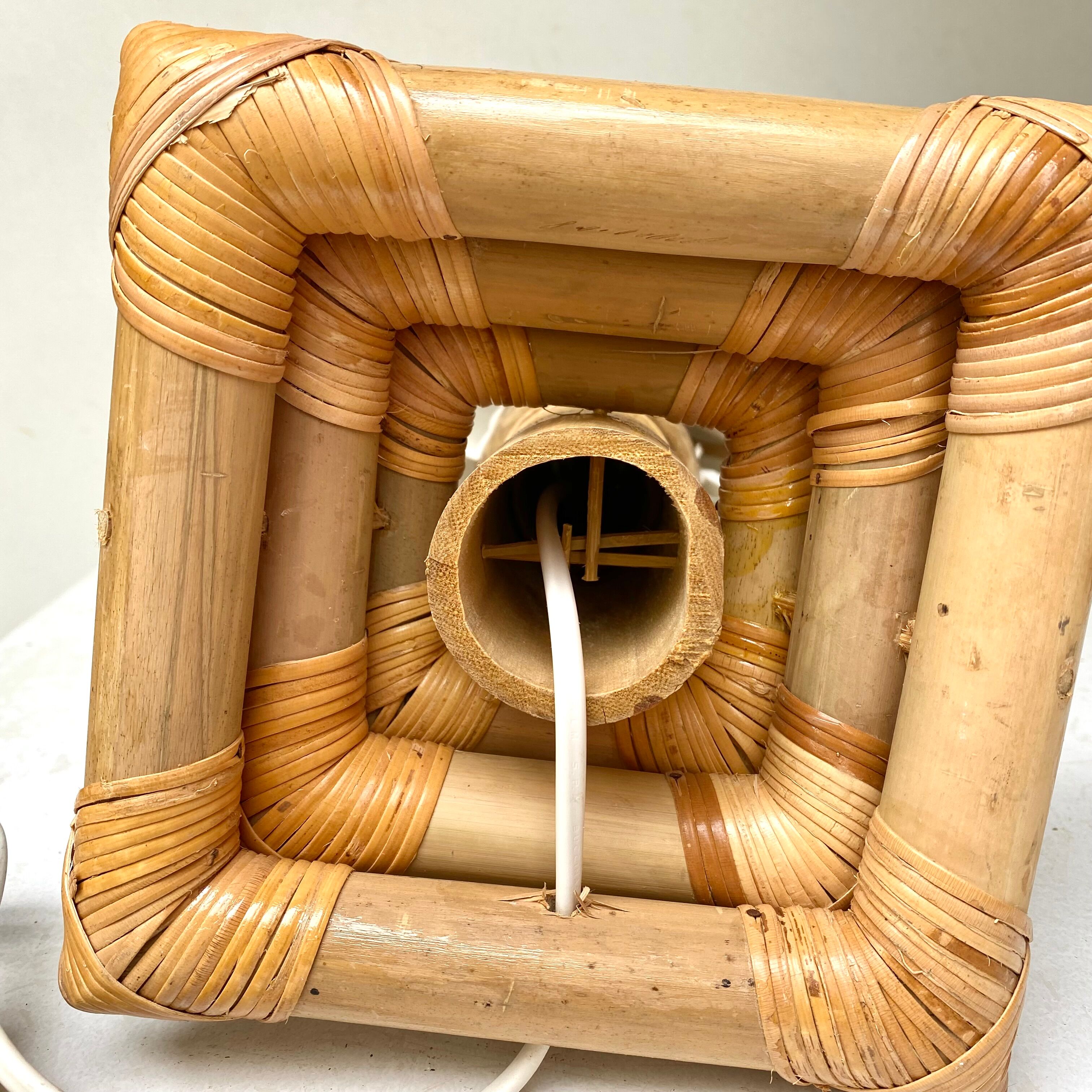 Vintage bamboo table lamp