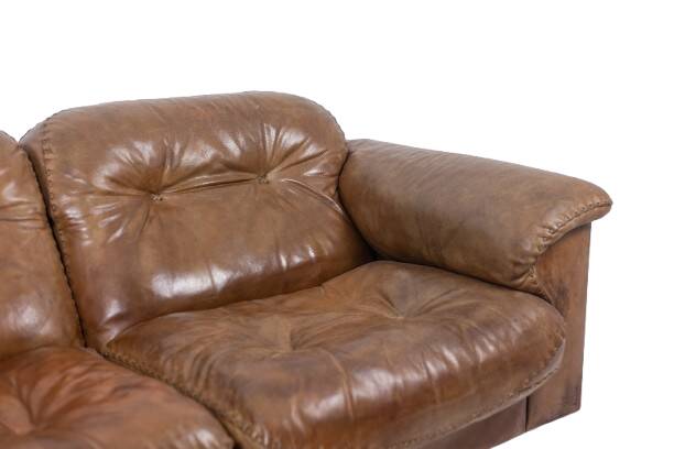 Maison De Sede. Two-seater sofa in buffalo leather. 1970s.