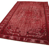 Handmade antique turkish 1980s 179 cm x 286 cm red carpet