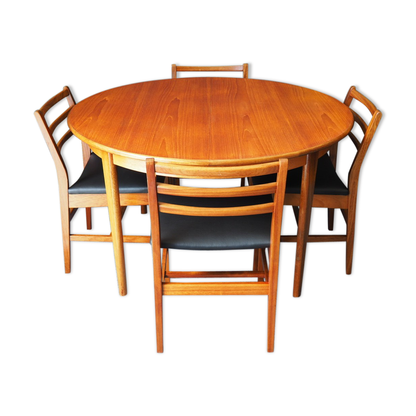 Teak dining table & four chairs A&FH Furniture