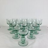 10 vintage handmade stemmed glasses