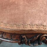 Paire Anciennes Chaises Rocaille Assises Velours /Bois Sculpté