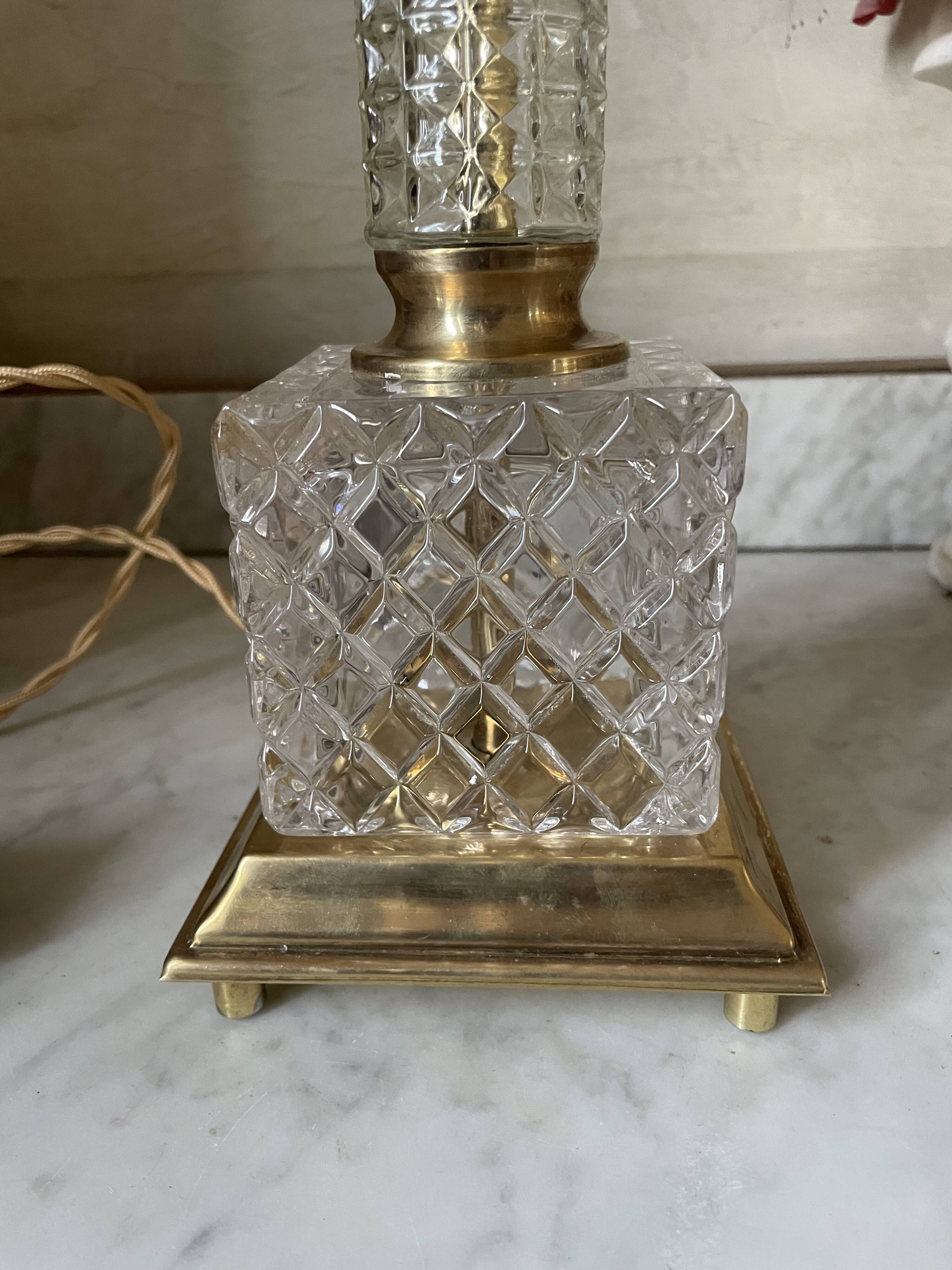 Brass, glass and crystal lamp v