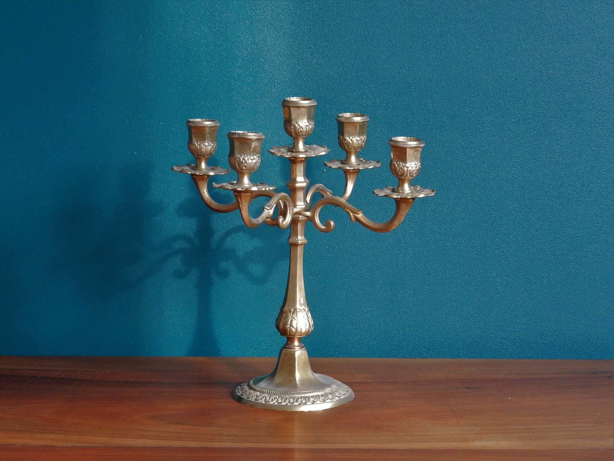 Brass chandelier, French candelabra of the 30s