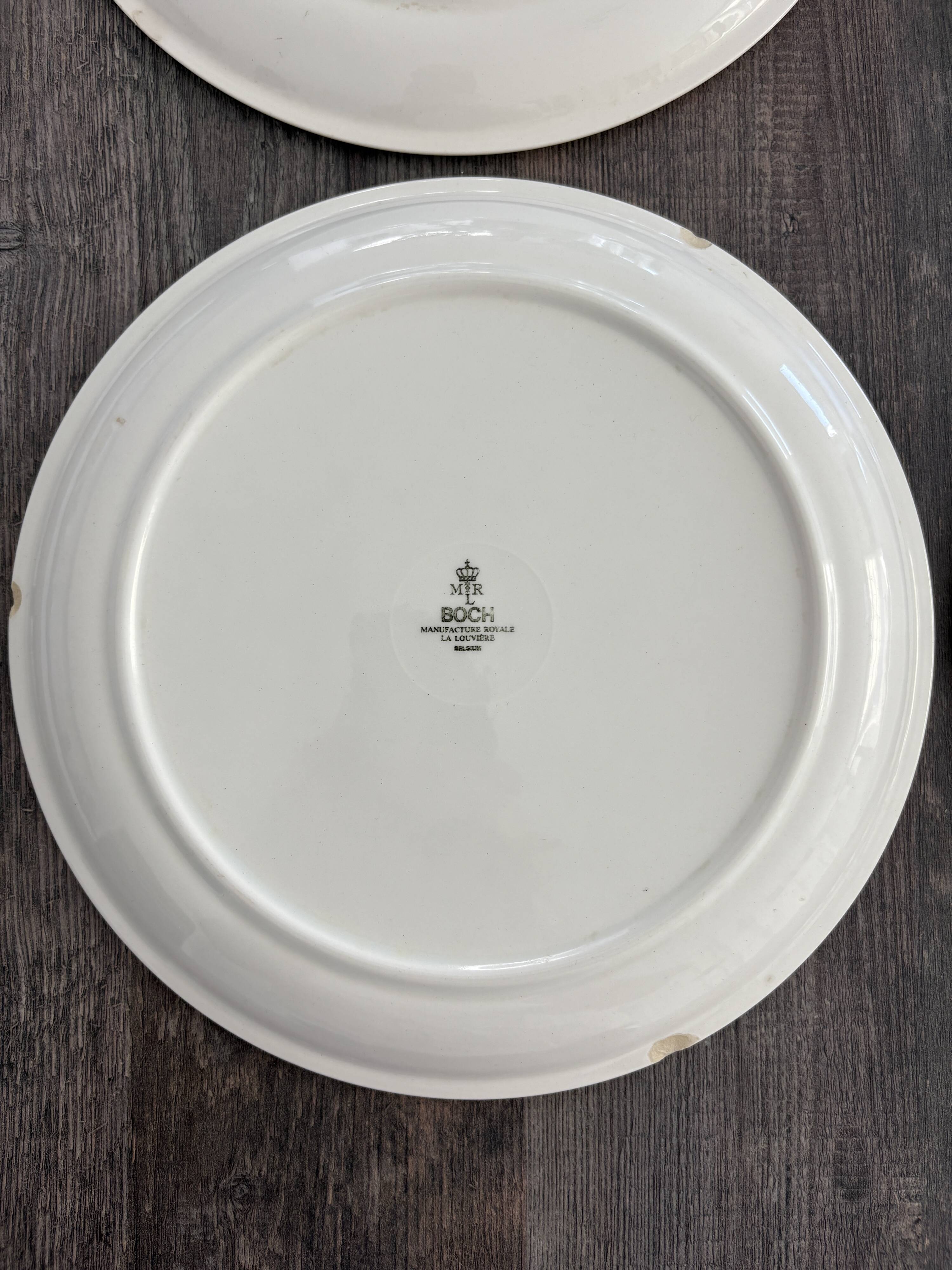 4 Delft Boch dinner plates