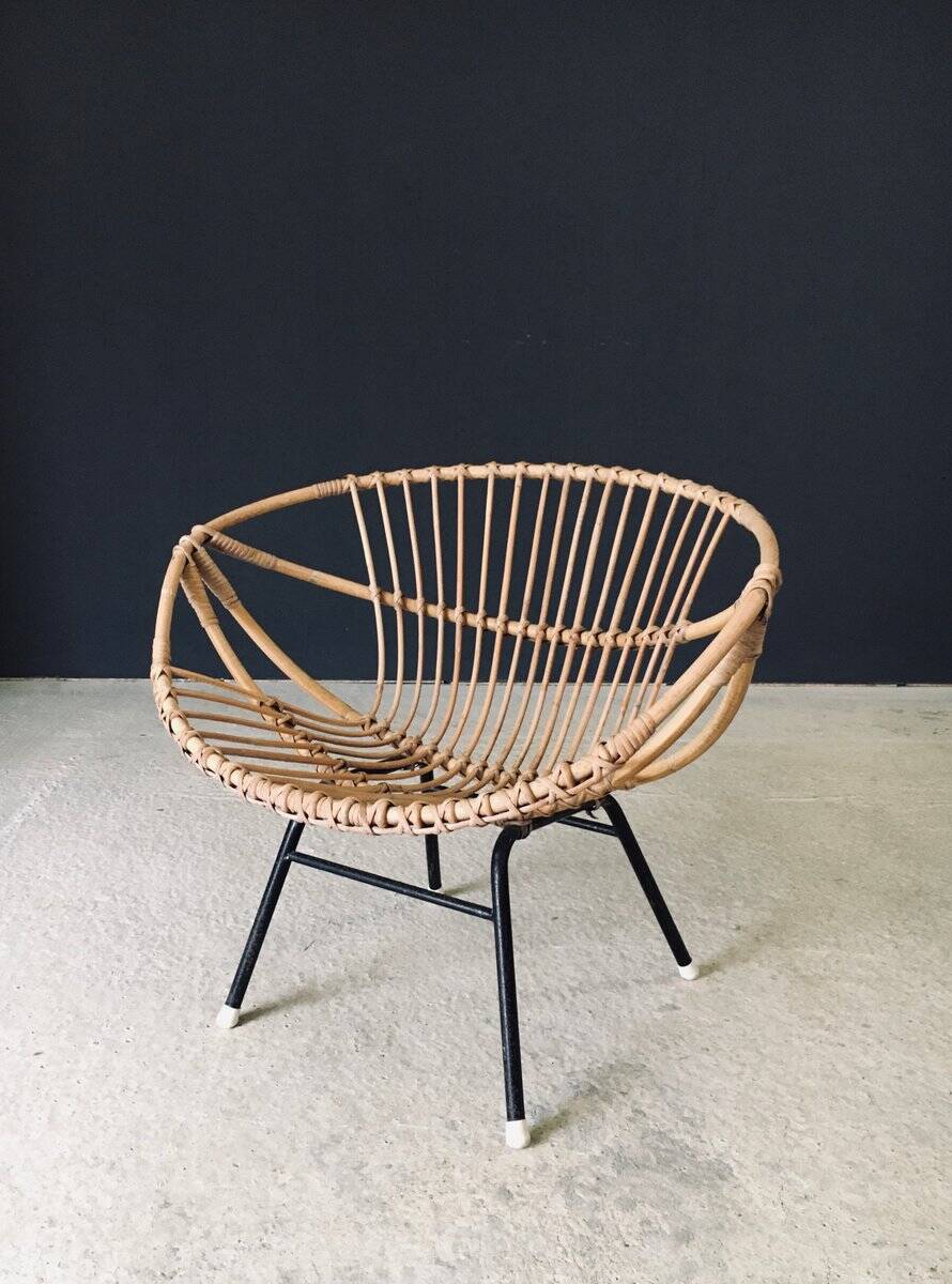 Mid-Century Modern Bamboo Lounge Chair, France, 1950s