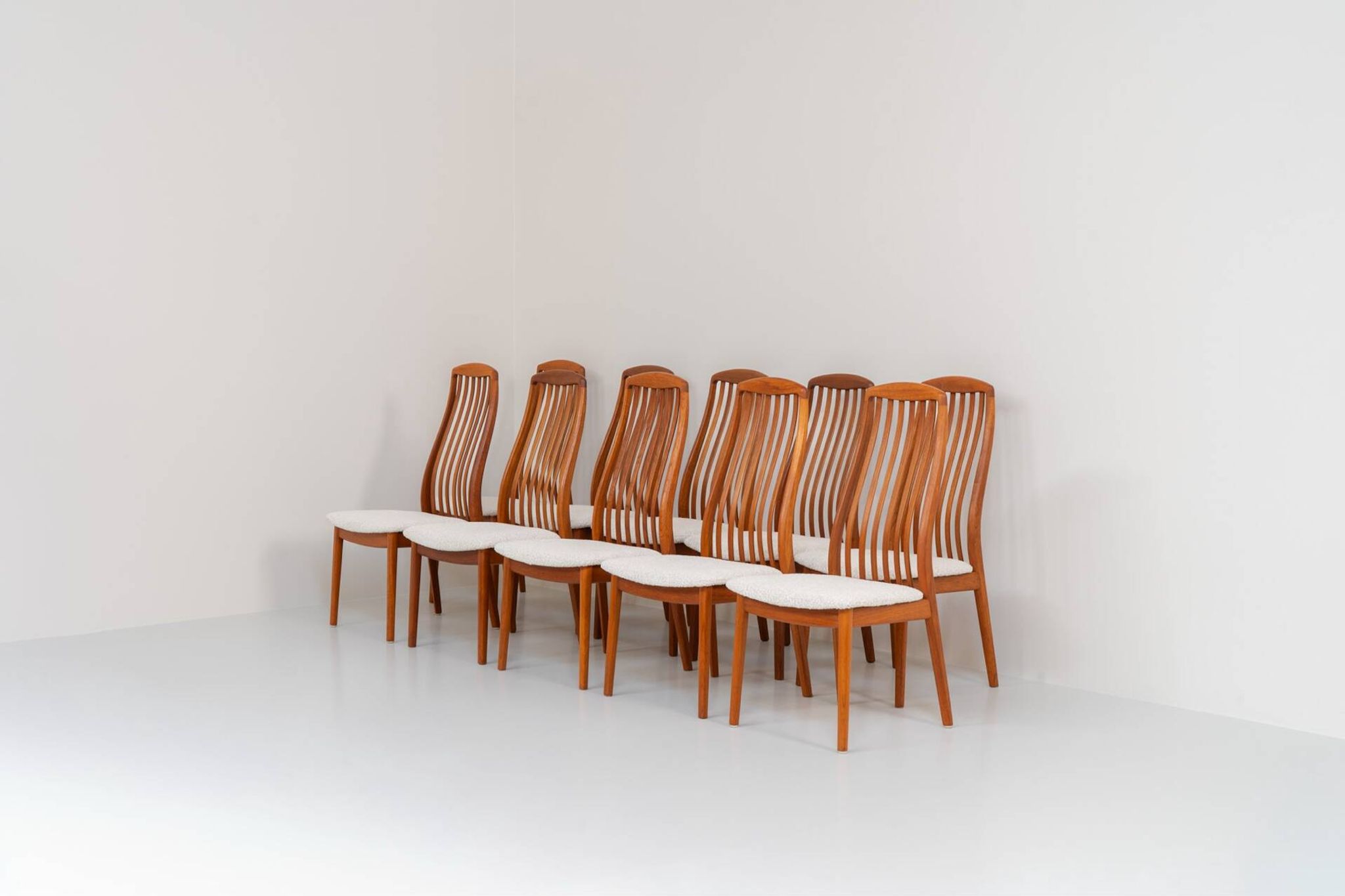 Set of 10 dining chairs by Kai Kristiansen for Schou Andersen (Denmark