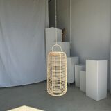Large lantern-shaped rattan pendant lamp H50 D24