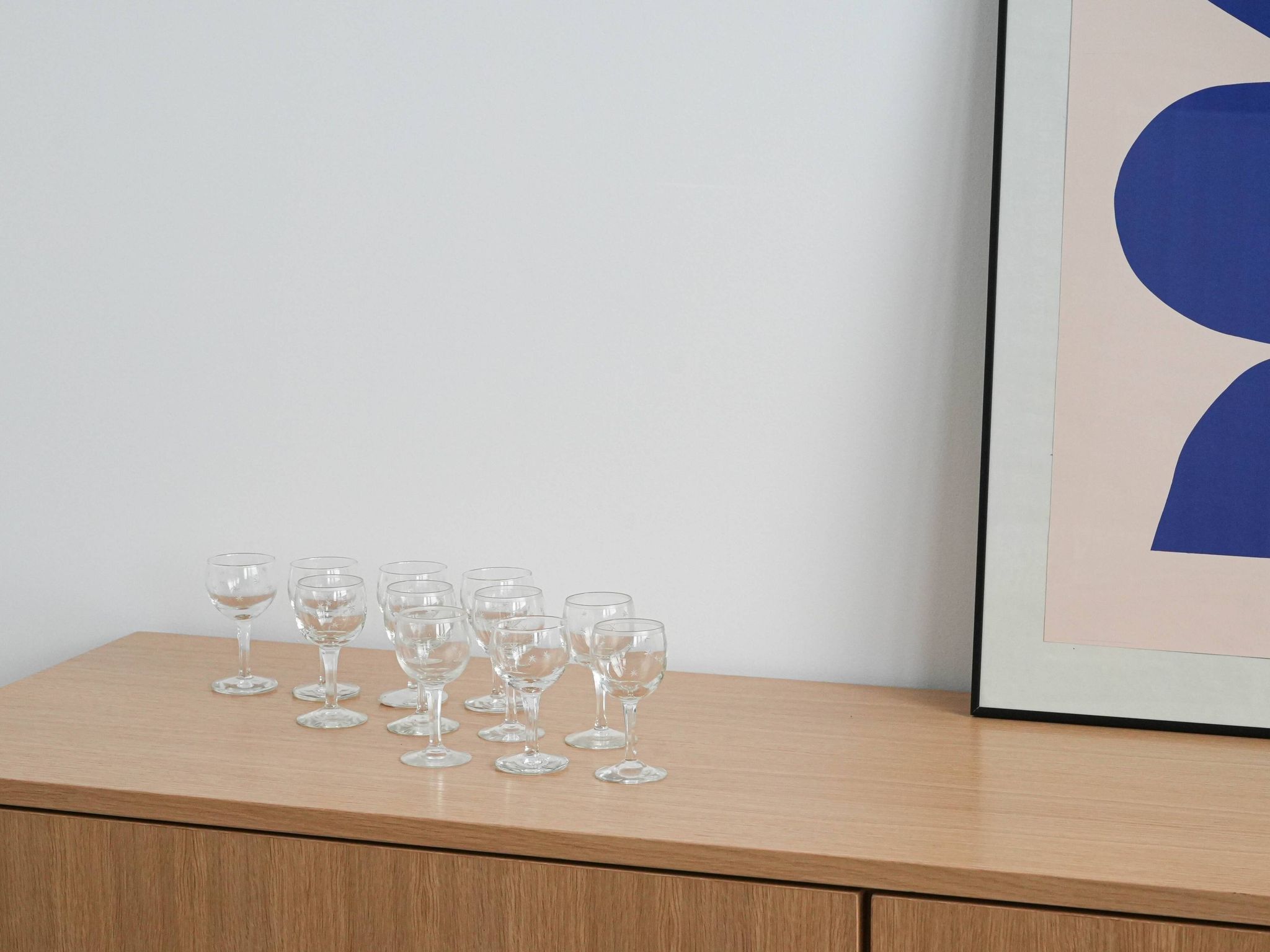 11 verres à vin danois, années 1970
