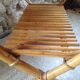 Side table in rattan and wicker curved vintage years 60/70