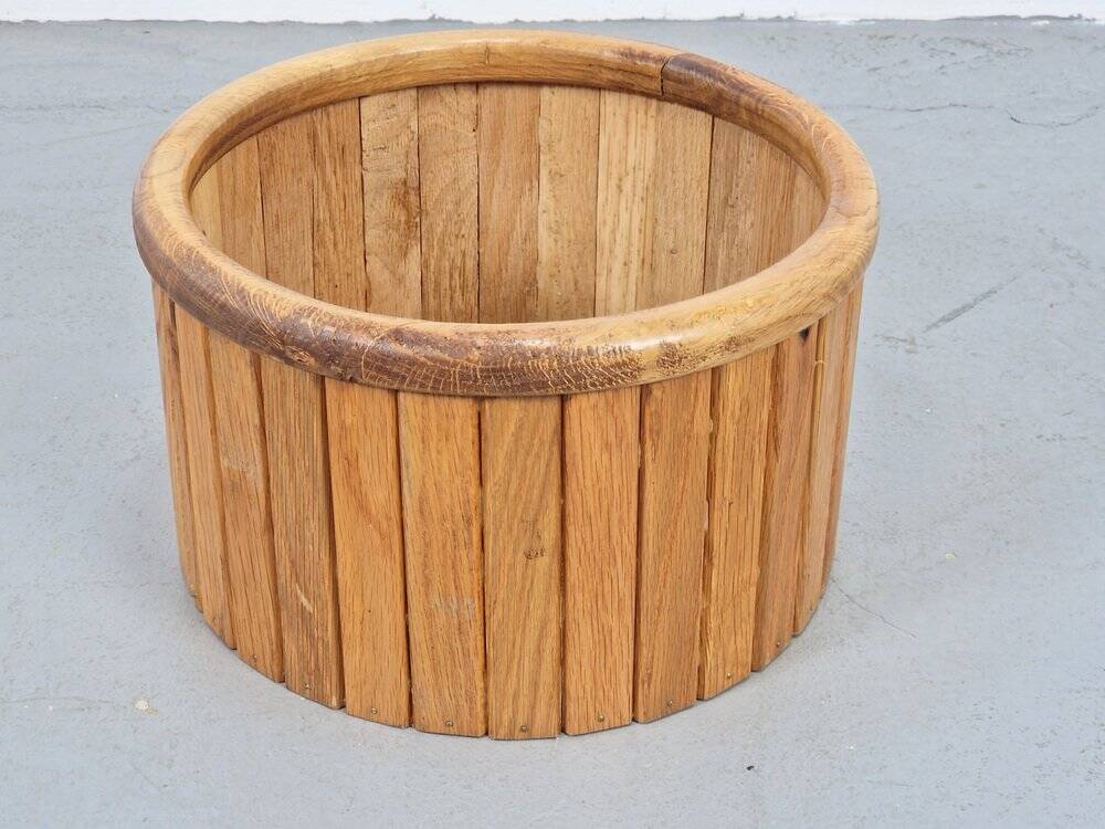 Vintage Oak Indoor Planter, Denmark, 1960s