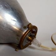 Suspension lampshade bell in vintage aluminum