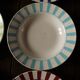 Lot 6 hollow plates Digoin Sarreguemines stripes colors