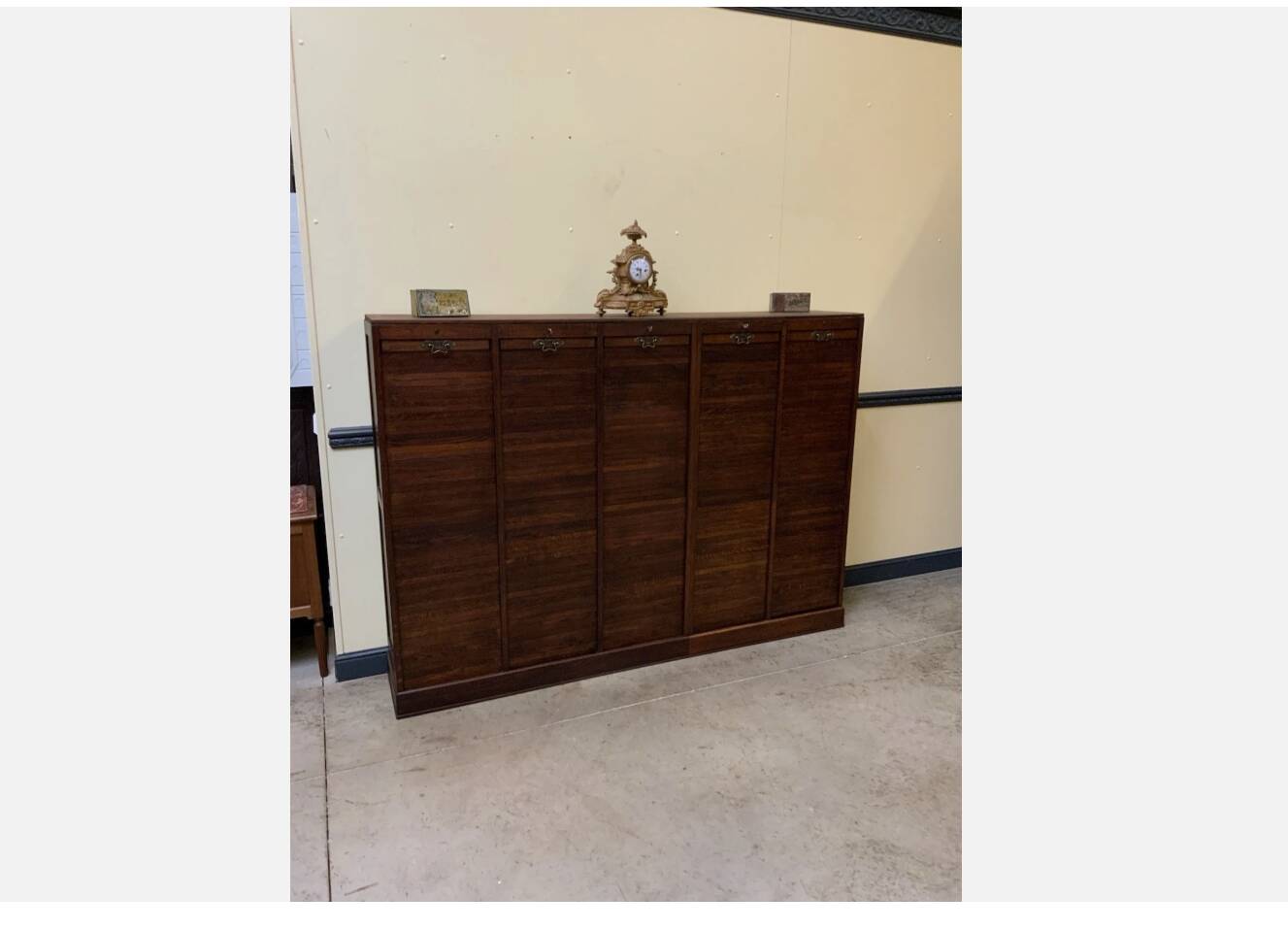Antique Art Deco roller shutter archive cabinet