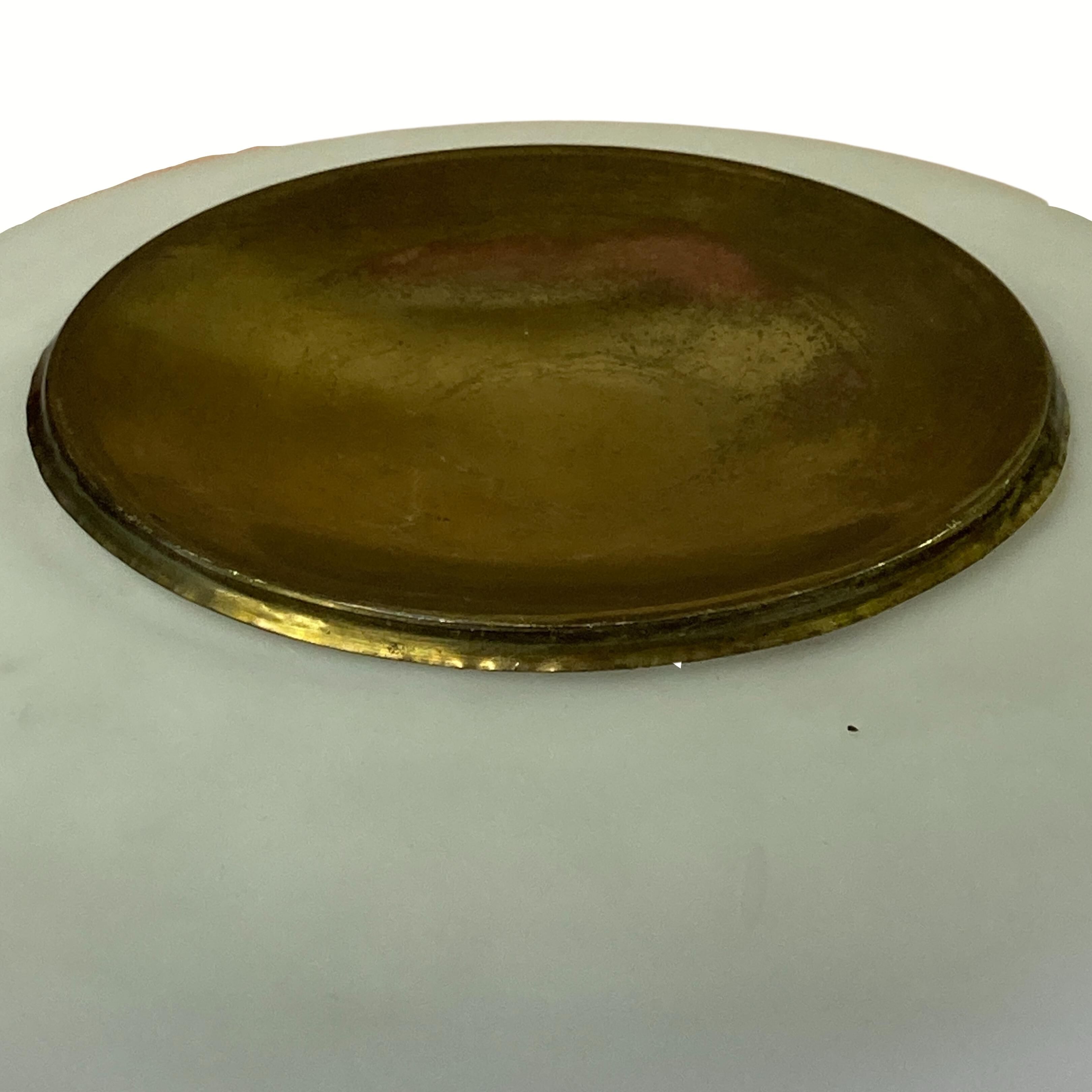 Lampadaire Art Déco en laiton patiné, 132cm