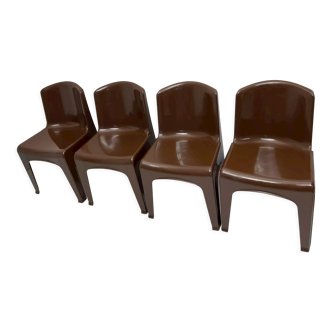 4 chaises empilables par Gilac Design années 1970