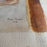 Tableau Aquarelle originale "Vue Orientaliste Medersa" signée Rose Picard