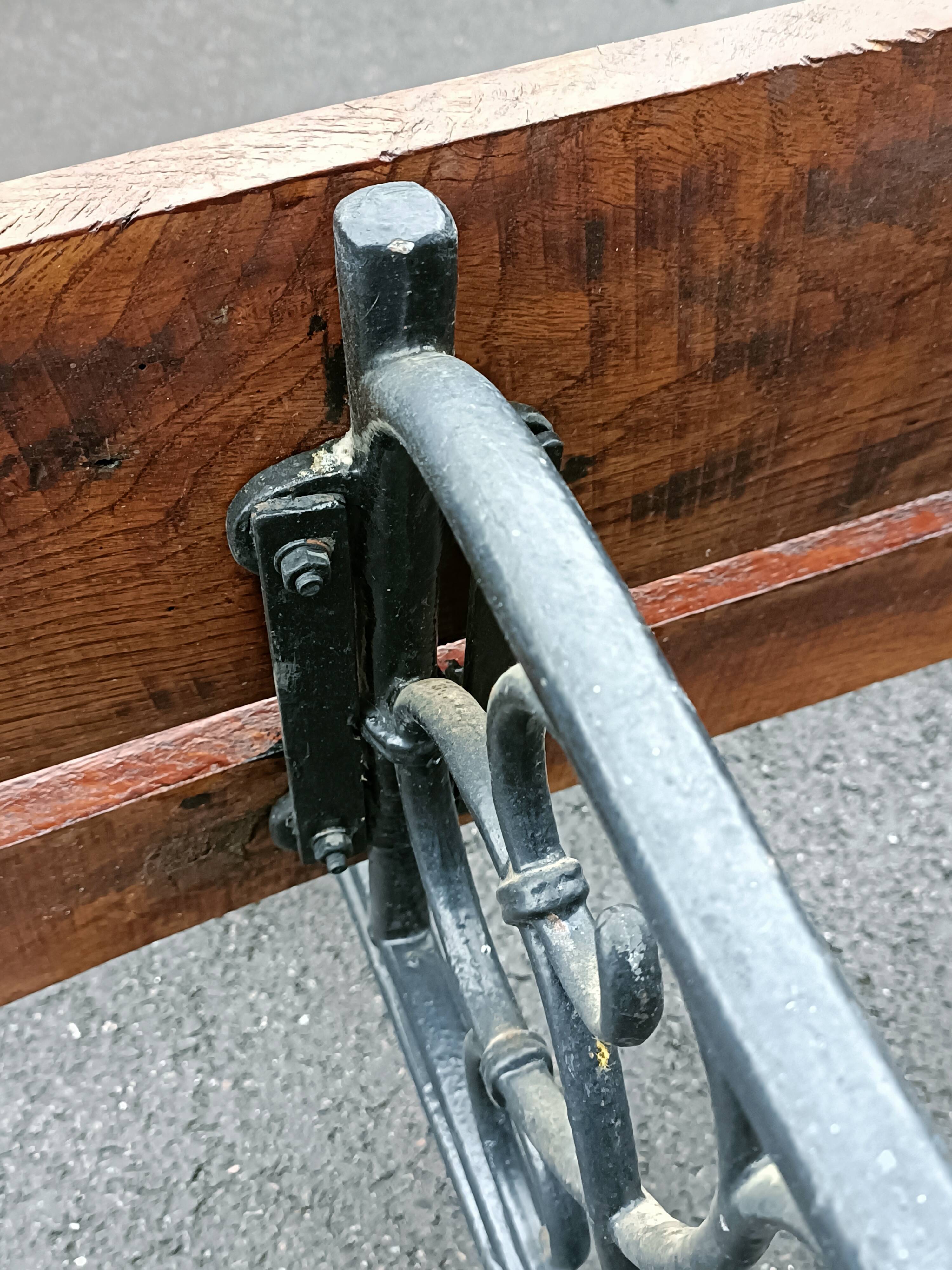 Old garden bench cast iron legs