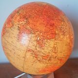 Earth globe, world map, glass and marble