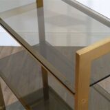 Italian glass and gold metal shelf from Artelano 1970