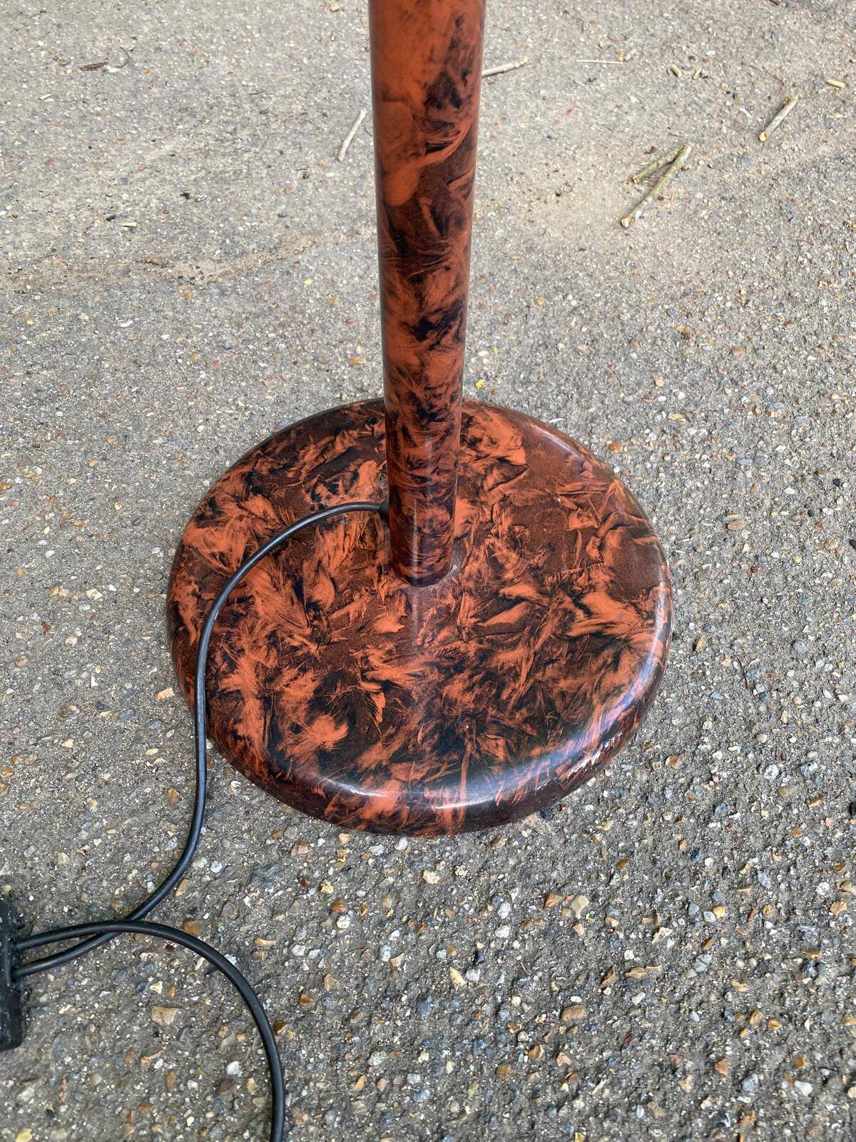 Vintage Italian floor lamp with burgundy marble effect and round dome