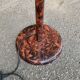 Vintage Italian floor lamp with burgundy marble effect and round dome