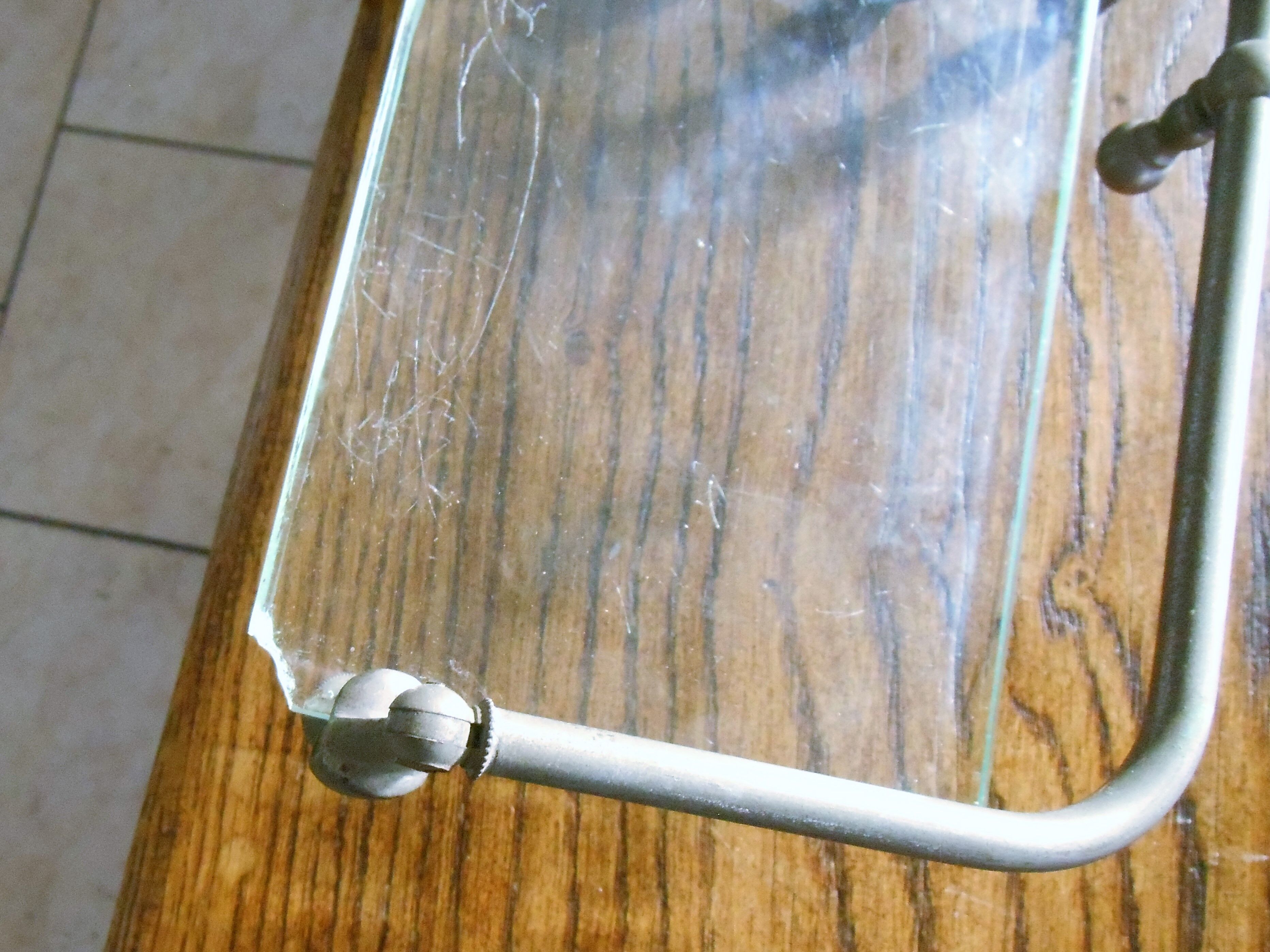 Glass bathroom shelf