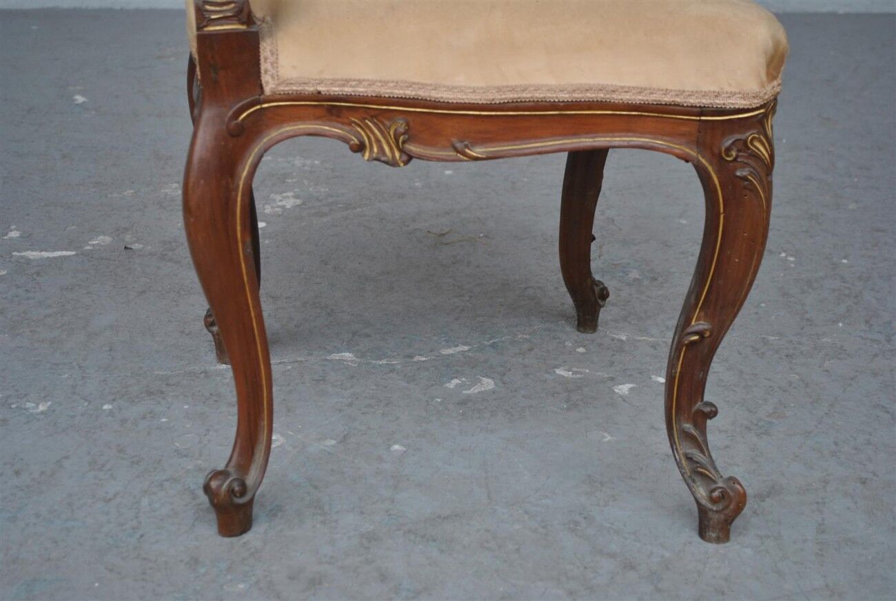 Set of 6 chairs style Louis XV Walnut end XIX
