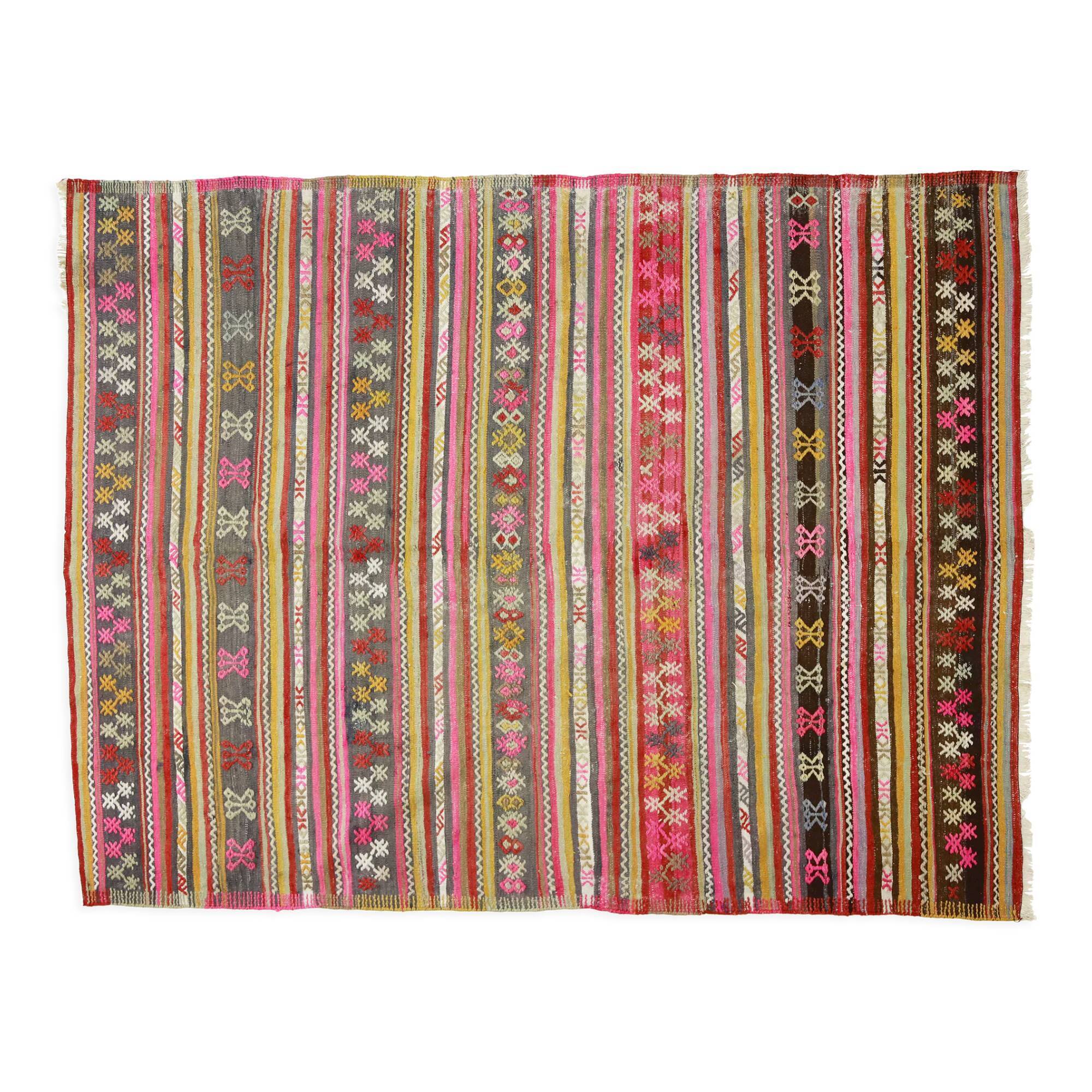 Anatolian handmade kilim rug 290 cm x 190 cm